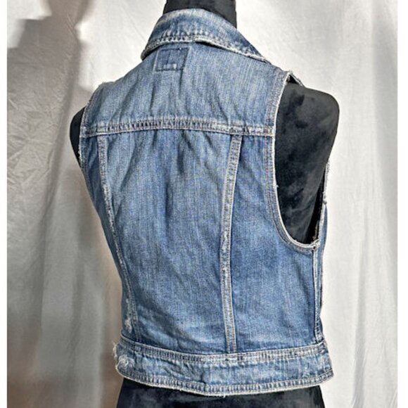 American Eagle Distressed Denim Vest, XS - Picture 5 of 8